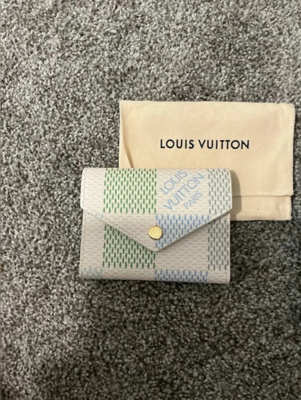 Louis Vuitton Pastel Checkerboard Mini Wallet - White, Green, Blue